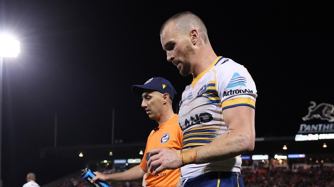 Clint Gutherson was exceptional on Thursday but left the field with a knee injury he’s been carrying for more than a month. Picture; Mark Metcalfe/Getty Images