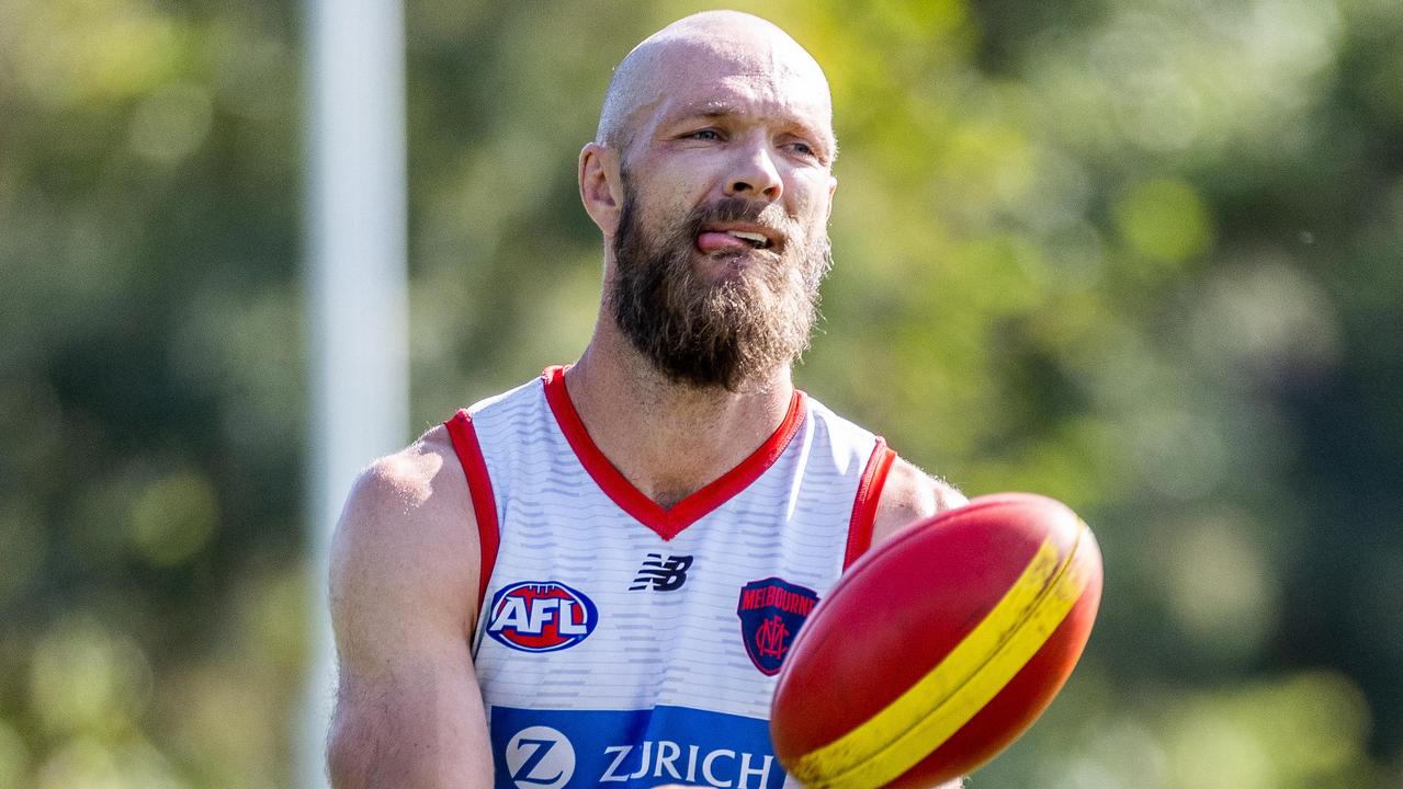 Max Gawn and Brodie Grundy are set to become a force in the ruck this season. Picture: Jake Nowakowski