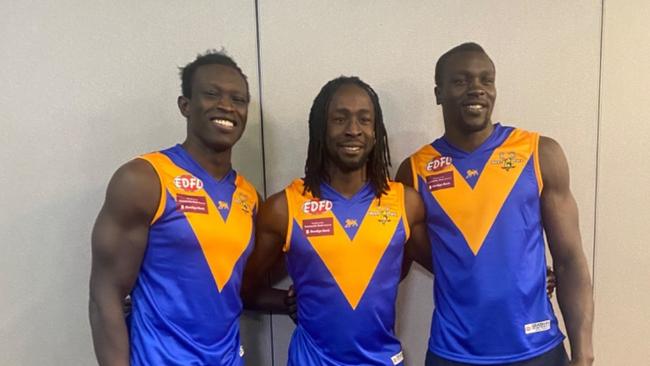 Majak Daw (left) in his new threads. Picture: INSTAGRAM