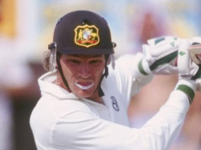 Feb 1989: Dean Jones of Australia batting during his innings of 200 in the fifth test against the West Indies in Adelaide, Austrlia. Mandatory Credit: David Cannon/Allsport