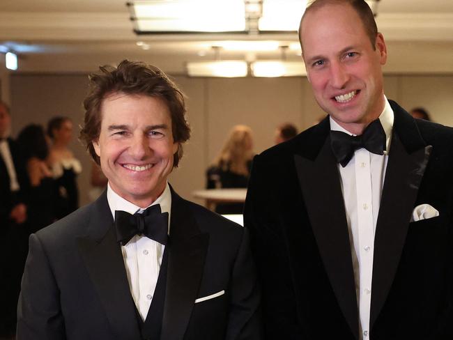 Britain's Prince William, Prince of Wales poses for a photo with US actor Tom Cruise at the London Air Ambulance Charity Gala Dinner at The OWO in central London, on February 7, 2024. (Photo by Daniel LEAL / POOL / AFP)
