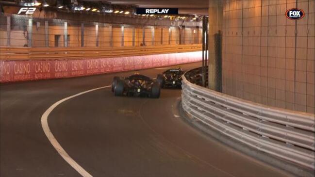 F2 driver's INSANE reactions saves crash in Monaco