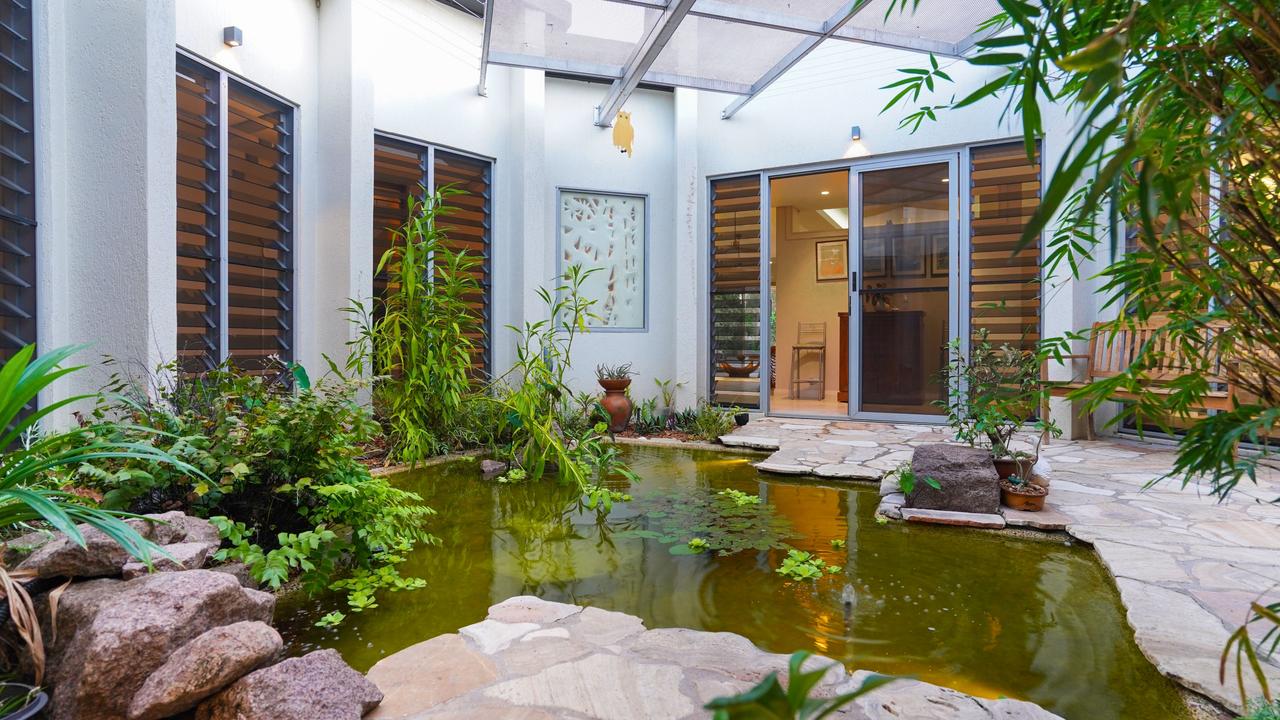 The central courtyard features a pond. Picture: Supplied