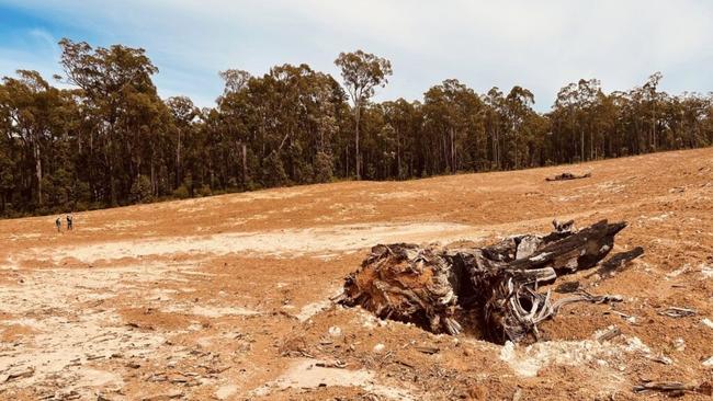 Jarrah forests cleared for bauxite mining, southwest WA. Picture: Supplied