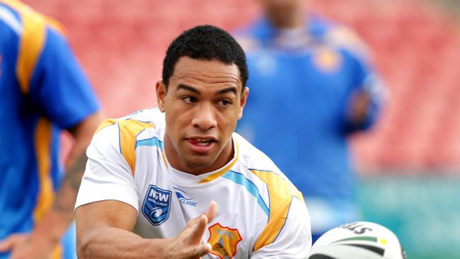 Will Hopoate passes during City Origin training at Sportingbet Stadium, Penrith .Picture Gregg Porteous