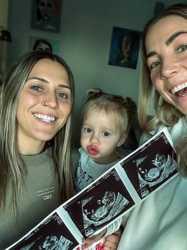 Matildas star Katrina Gorry and fiancee Clara Markstedt have shared news of their growing family.