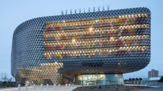 The SAHMRI building on North Terrace, Adelaide, for which Mr Caroscio was design lead at Woods Bagot. Picture: Supplied