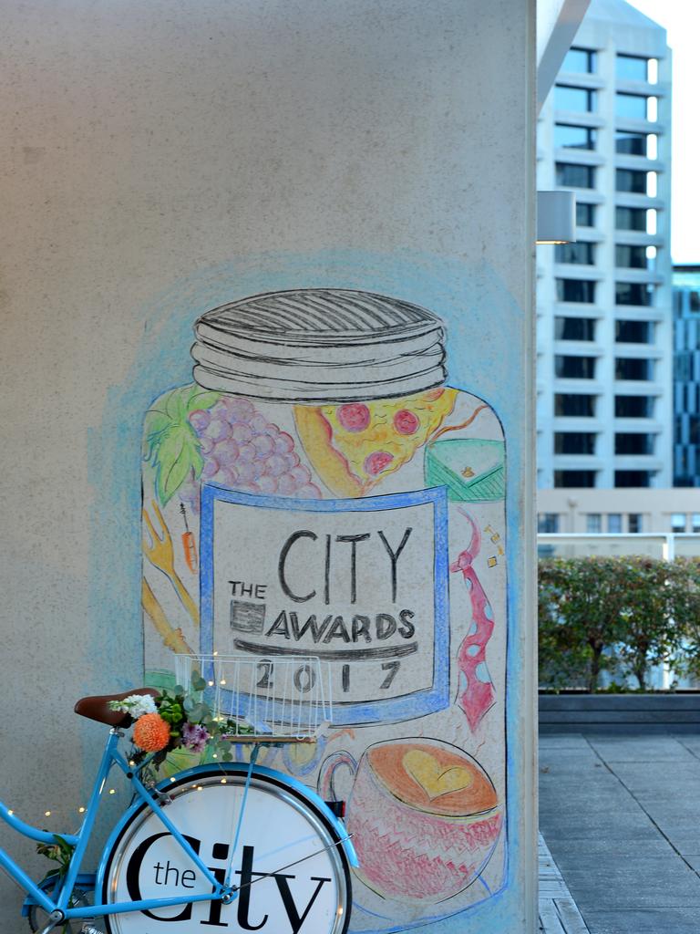 Artwork on a wall at the Advertiser Building to celebrate The City Awards 2017, Picture: Sam Wundke