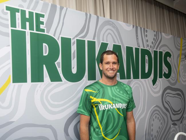 Harley Ingleby a the launch of the national surf team's new name - the Irukanjis . Photo: Ethan Smith/ Surfing Australia