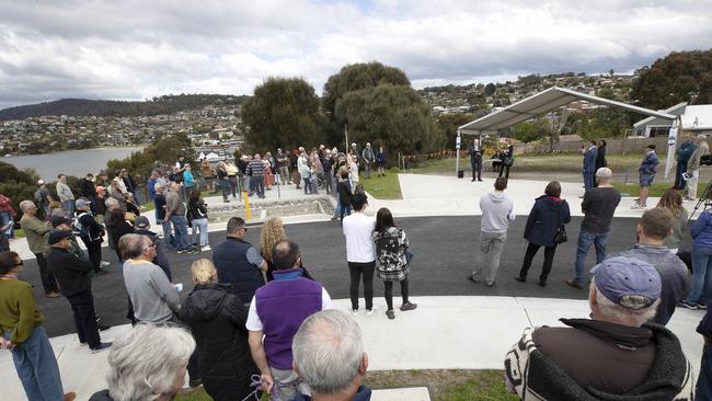 Blocks of land being auctioned at Blackmans Bay. Picture: Chris Kidd