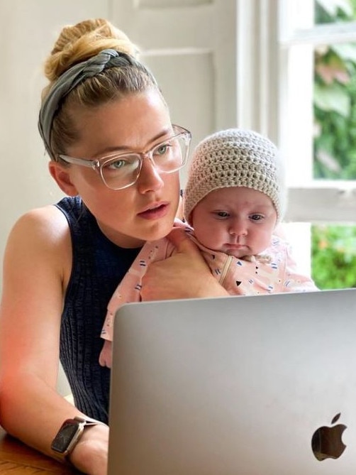 Heard says she ‘mum and dad’ to baby Oonagh. Picture: Instagram / amberheard