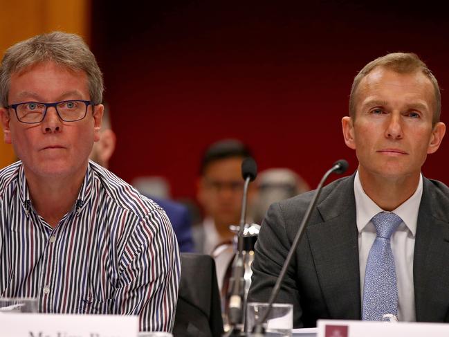 Department secretary Jim Betts with former NSW Planning and Public Spaces Minister Rob Stokes. Picture: Toby Zerna