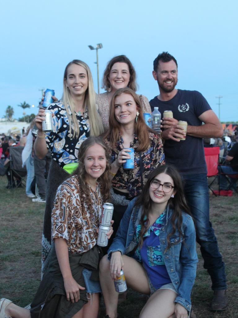 SOUNDS OF ROCK: Jess, Elena, Kim, Georgie, Miranda and Dale having a blast at Burnett Heads.