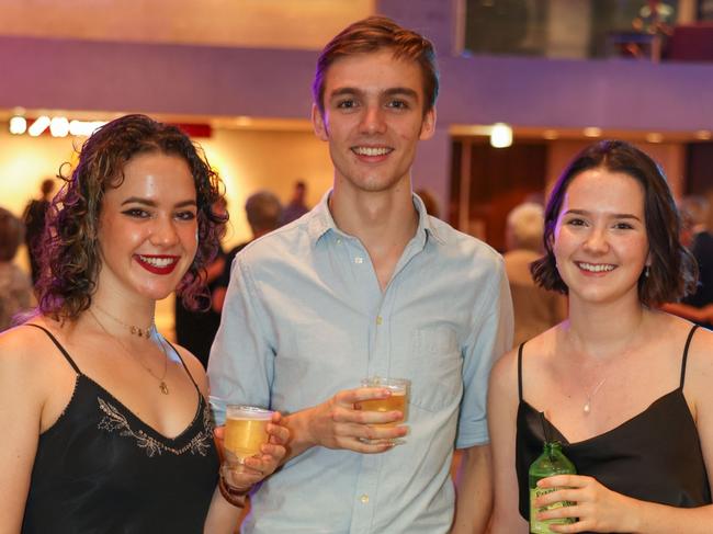 Alicia Pirsic, Davis Dingle and Ella Kay-Butterworth  at the Queensland Symphony Orchestra’s first Maestro Concert of 2021, Arabian Nights - Music of Love and Intrigue, at QPAC’s Concert Hall. Picture: Peter Wallis