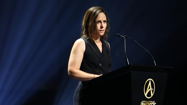 Netball Australia CEO Kelly Ryan at the awards. (Photo by Graham Denholm/Getty Images)