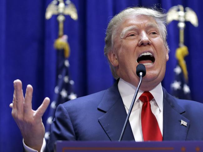 Controversy ... Trump during his announcement that he will be a Republican candidate for president. Picture: Richard Drew/AP