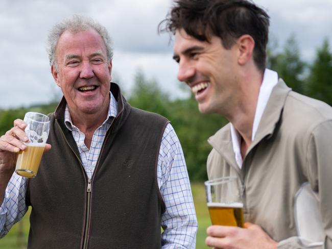 WARNING HERALD SUN ONLY . For print 09/06/2025 Do not use without permission from Herald Sun pic desk. , 08/06/2025 Aussie Test captain Pat Cummins with Jeremy Clarkson on his farm . pic: Supplied