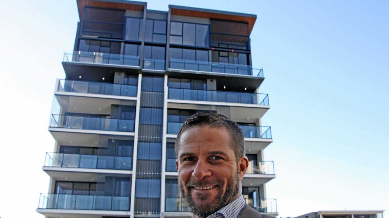 Mosaic Property Group managing director Brook Monahan on site at Cyan at Kings Beach. Picture: Erle Levey