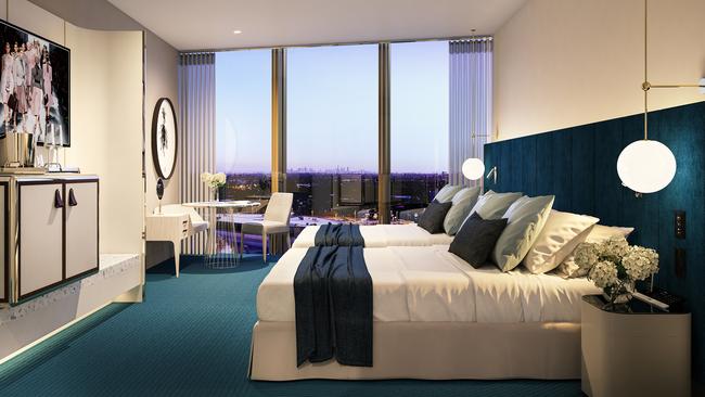 A twin room at Hotel Chadstone Melbourne by Sofitel. 