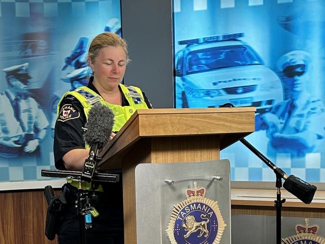 Acting Inspector Renee Oates. 19-year-old rider in critical condition after head on crash at Bridgewater on December 13, 2024. Picture: Bridget Clarke