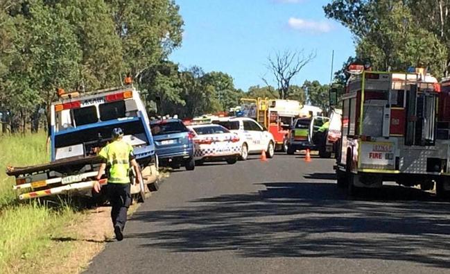 TRAGEDY: The scene of a fatal car crash south west of Tiaro on Monday morning. Picture: Arthur Gorrie