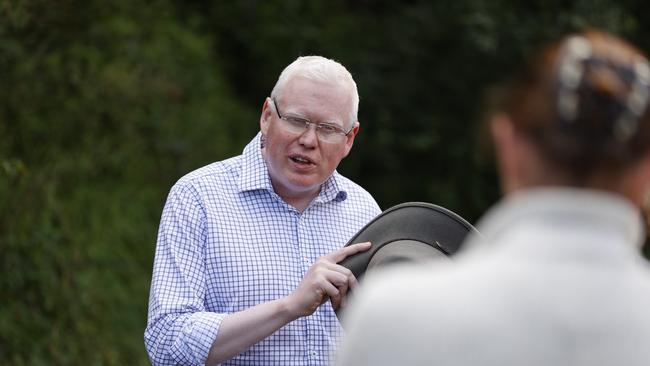 Gareth Ward in April, speaking with residents who were affected by floods. Picture: Tim Hunter.