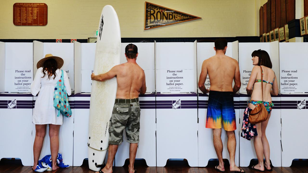 Sydneysiders cast their vote in Bondi. Picture: Braden Fastier 