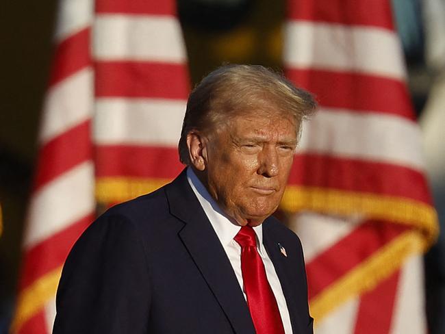 BUTLER, PENNSYLVANIA - OCTOBER 05: Republican presidential nominee, former President Donald Trump takes the stage during a campaign rally at the Butler Farm Show fairgrounds on October 05, 2024 in Butler, Pennsylvania. This is the first time that Trump has returned to Butler since he was injured during an attempted assassination on July 13.   Kevin Dietsch/Getty Images/AFP (Photo by Kevin Dietsch / GETTY IMAGES NORTH AMERICA / Getty Images via AFP)