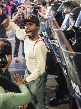 Protesters took to the streets after the fatal shooting by police of Keith Lamont Scott, 43. Picture: Getty