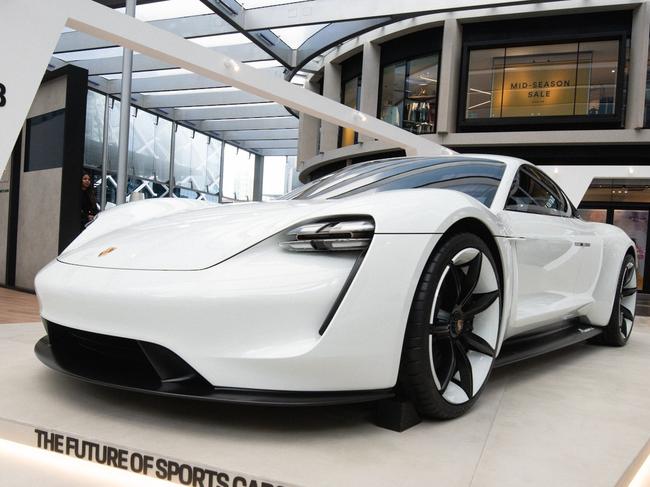 Porsche Mission E concept on display at Barangaroo.