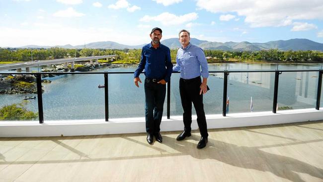 Gallery apartments developers Wayne Riddell and Andrew Beaumont are putting the finishing touches on the apartments. Picture: Allan Reinikka ROK080618agallery