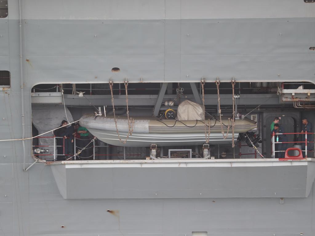 The USS Ronald Reagan arrives in Brisbane. Pic Peter Wallis