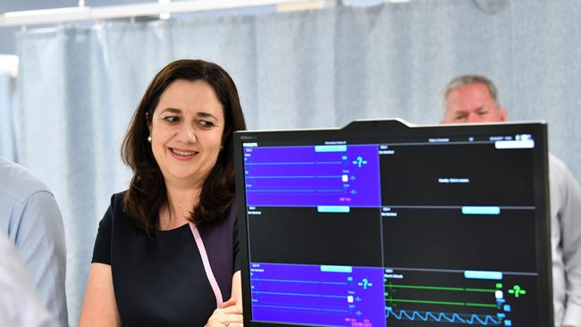 Queensland Premier Annastacia Palaszczuk at Proserpine Hospital where she announced, if re-elected her Government will recruit 3000 additional nurses and 100 midwives. Picture: AAP Image/Darren England