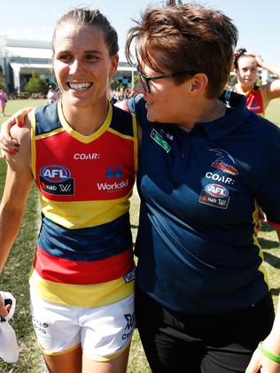 Chelsea Randall and coach Bec Goddard.