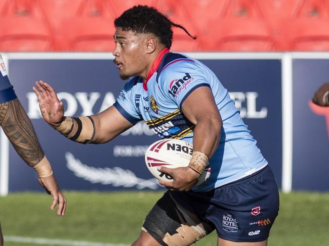 Nofoasa Malutoa on the move for Western Clydesdales against Devils in Hostplus Cup rugby league round 20 at Clive Berghofer Stadium, Saturday, August 5, 2023. Picture: Kevin Farmer