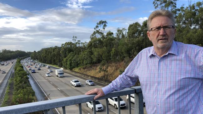 Coomera MP Michael Crandon overlooks the M1 traffic.