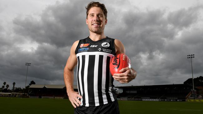 Port Adelaide SANFL captain Steven Summerton will call the end of an era when he retires at the end of the season — against North Adelaide at Prospect Oval on Saturday week. Picture: Tricia Watkinson.