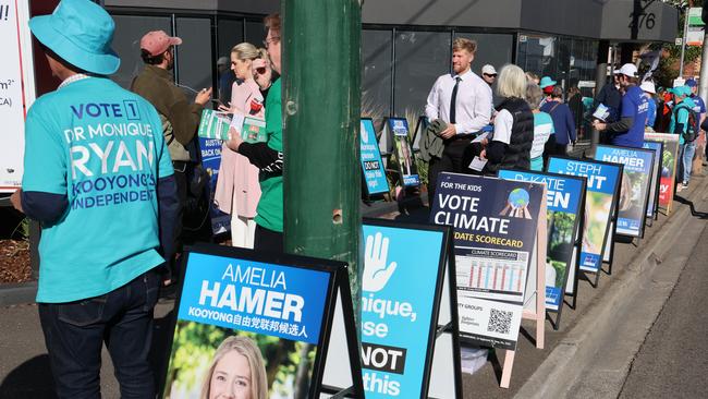 The early voting centre in Melbourne’s Kew. Picture: NewsWire / David Crosling