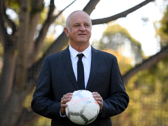 Socceroos coach Graham Arnold poses for a photograph at ANZ Stadium, in Sydney, Thursday, August 30, 2018. FFA announced that the Socceroos will host Lebanon in an international friendly on November 20. (AAP Image/Dan Himbrechts) NO ARCHIVING