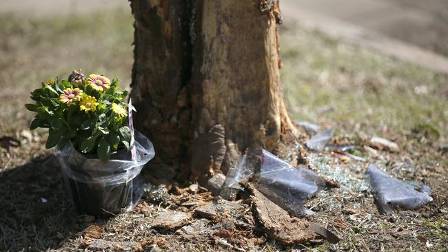 Flowers at the scene.