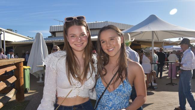 Marni and Marcella at the Roma Rugby Races at Bassett Park on Saturday June 24, 2023. Picture: Chloe Cufflin.