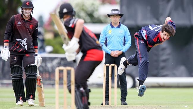 Braden Taeuber sends one down for Dandenong. Picture: George Sal