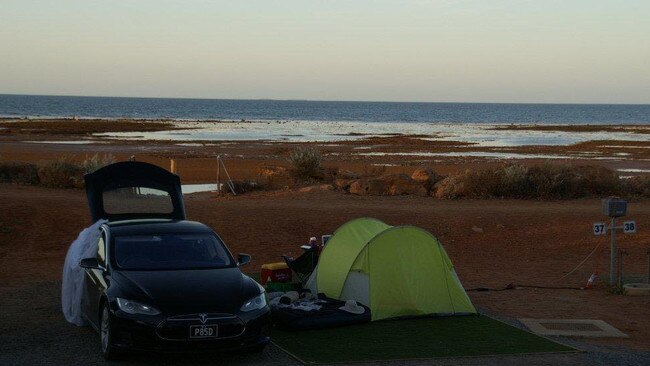 Camping in Onslow in Western Australia. The area had a record temperature of 50.7C on January 13. Picture: Plugshare