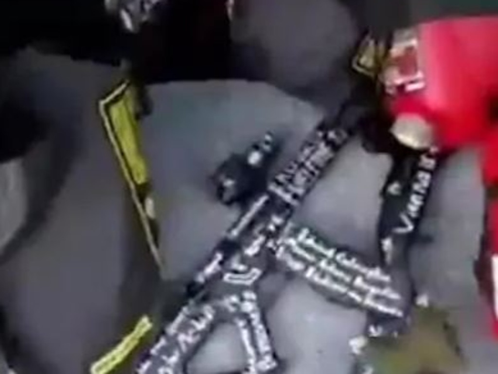 The guns in the back of the Brenton Tarrant’s car.