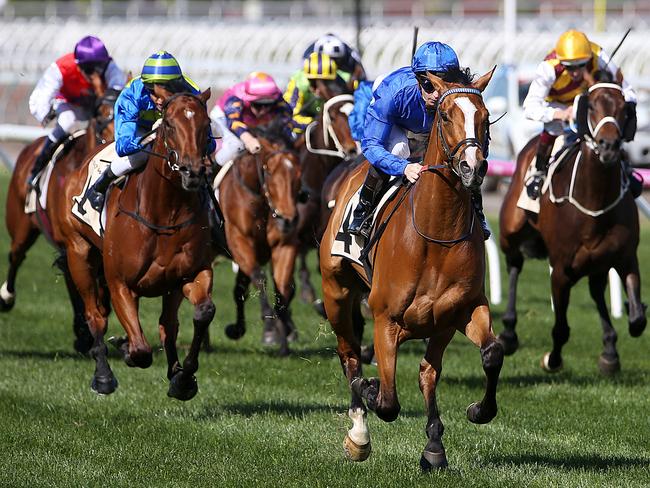 Hartnell makes easy work of Caulfield Cup winner Jameka in the Turnbull Stakes. Picture: Ian Currie