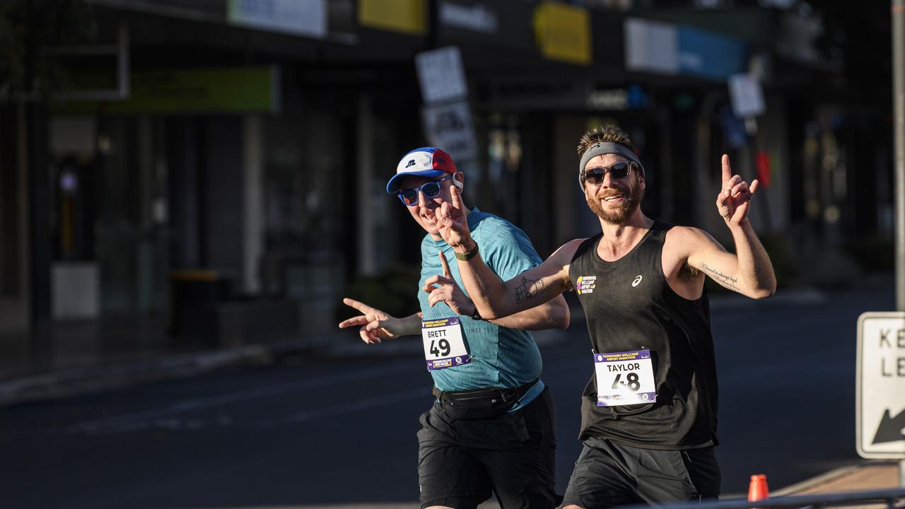 Runners on Ruthven St in the Toowoomba CBD in the Toowoomba Marathon (and half marathon), Sunday, May 4, 2025. Picture: Kevin Farmer