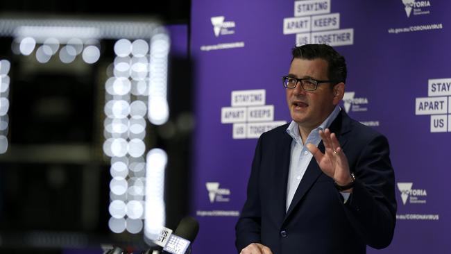 Daniel Andrews addresses the media. Picture; Getty Images.