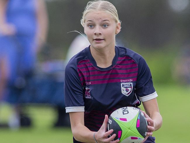 Gold Coast Titans QLD All Schools Touch Football Tournament at  the Gold Coast Performance Centre, Runaway Bay on Wednesday  5 October 2022. Leevi Williams from Stretton State College.  Picture: Jerad Williams