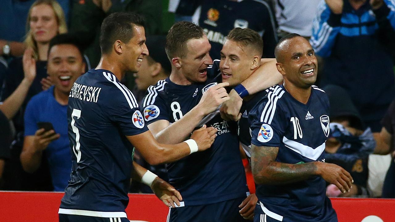 Archie Thompson (R) has played with some incredible Melbourne Victory stars.
