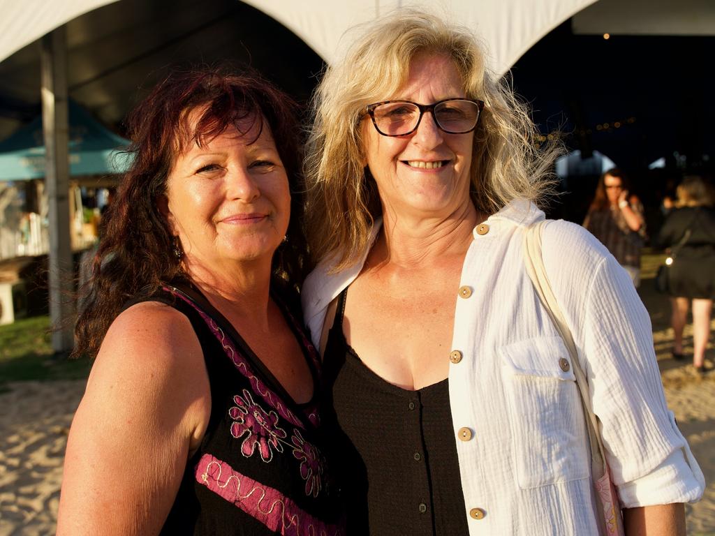 Kerry Sadler and Debbie Martin, of Victoria, attending the Airlie Beach Festival of Music on Saturday, November 5, 2022. Picture: Katrina Lezaic